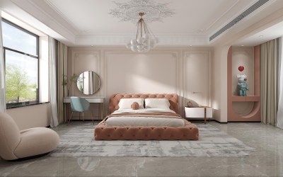 法式轻奢卧室3D模型下载